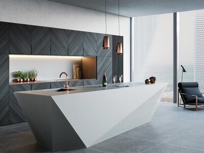 Küche mit Armatur Slim in Kupfer © Alveus